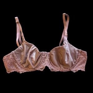 Elegant Lace Trim Satin Bra